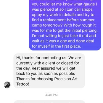 Precision Art Tattoo & Body Piercing - Shop response - Tattoo Near Me - Ottawa, Illinois Precision Art Tattoo & Body Piercing - Shop response - Tattoo Near Me - Ottawa, Illinois