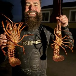 Sea Creature Adventures - Nick and I caught a total of six lobsters.
