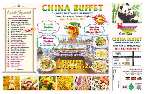 Menu photo 5 China Buffet Adrian, MI