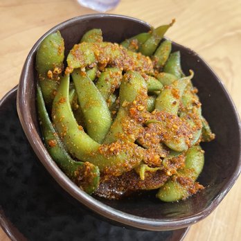 Tatsu Ramen - Spicy edamame (way too overcooked) - Ramen Near Me - Pasadena, California