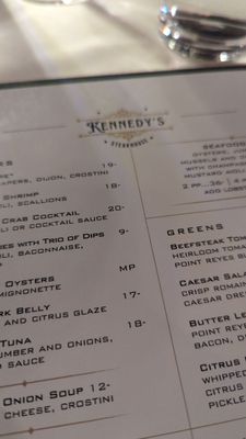 Menu photo 4 Kennedy's Steakhouse Eugene, OR