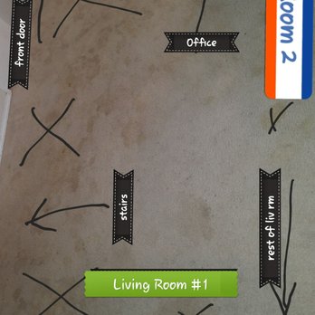 Pro Cleaning Solutions - Living Room, after the soap-filled water left behind by PCS finally dried - it's creating ALL NEW SPOTS we didn't have before they came! - Carpet Cleaning Near Me - Weatherford, Texas