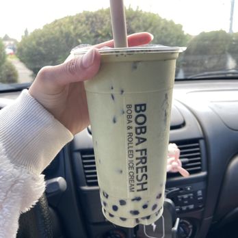 Boba Fresh - matcha milk with boba - Bubble Tea Near Me - Clovis, California