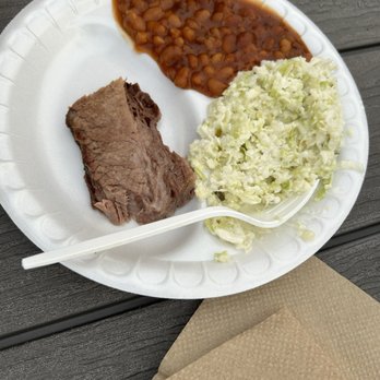Little Pigs Bar-B-Q - Extra brisket with baked beans and cole slaw - Barbeque Near Me - Myrtle Beach, South Carolina