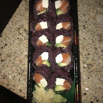 Harumi - Philly roll with their "famous" black rice. - Japanese Near Me - Phoenix, Arizona Harumi - Philly roll with their "famous" black rice. - Japanese Near Me - Phoenix, Arizona