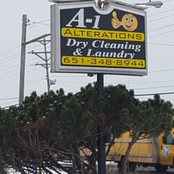 A-1 Alterations, Dry cleaning and Laundry - The sign from the street.  It's easy to miss.