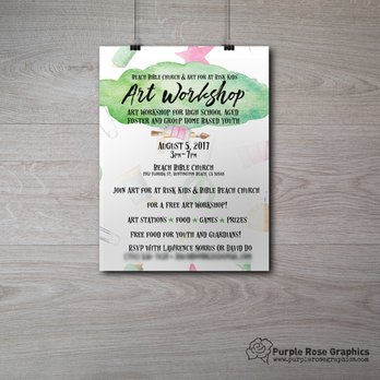 Purple Rose Graphics - Flyer for a non-profit art class for at risk youth - Graphic Design Near Me Purple Rose Graphics - Flyer for a non-profit art class for at risk youth - Graphic Design Near Me