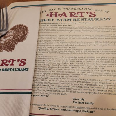 Menu photo 1 Hart's Turkey Farm Restaurant Meredith, NH