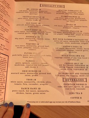 Menu photo 8 Pryor’s Pizza Kitchen Norman, OK
