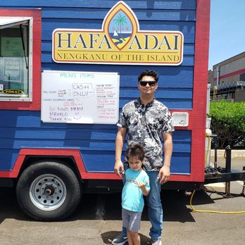 Hafa Adai Nengkanu - My son with his Hafaloha shirt with his Daddy - Food Trucks Near Me - Kahului, Hawaii Hafa Adai Nengkanu - My son with his Hafaloha shirt with his Daddy - Food Trucks Near Me - Kahului, Hawaii