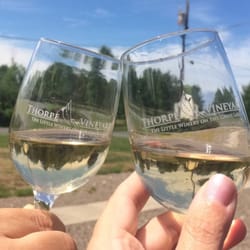 Thorpe Vineyard - Sipping Fialka in Adirondack chairs