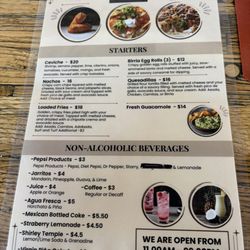 Starters and beverages