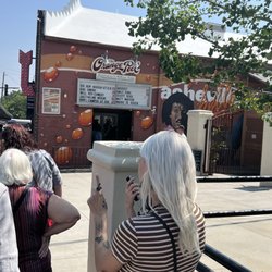 Line was this long 15 minutes before the show started but was worth it