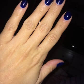 Four Seasons Nails Salon - After 1 week, gelish #5! One of my favorite blues - Nail Salons Near Me - Millbrae, California