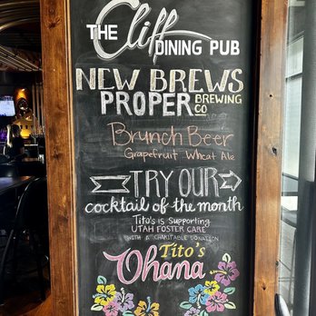 Cliff Dining Pub - They list specials on this board. - Sushi Bars Near Me - Draper, Utah