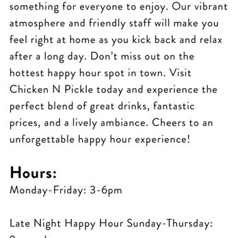 Chicken N Pickle - "Late night happy hour" - Pickleball Near Me - Allen, Texas