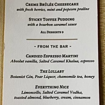 Cattlemen’s Steakhouse - Dessert menu - Steakhouses Near Me - Sac City, Iowa