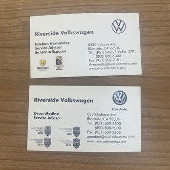 Riverside Volkswagen - Business cards - Auto Parts & Supplies Near Me - Riverside, California Riverside Volkswagen - Business cards - Auto Parts & Supplies Near Me - Riverside, California