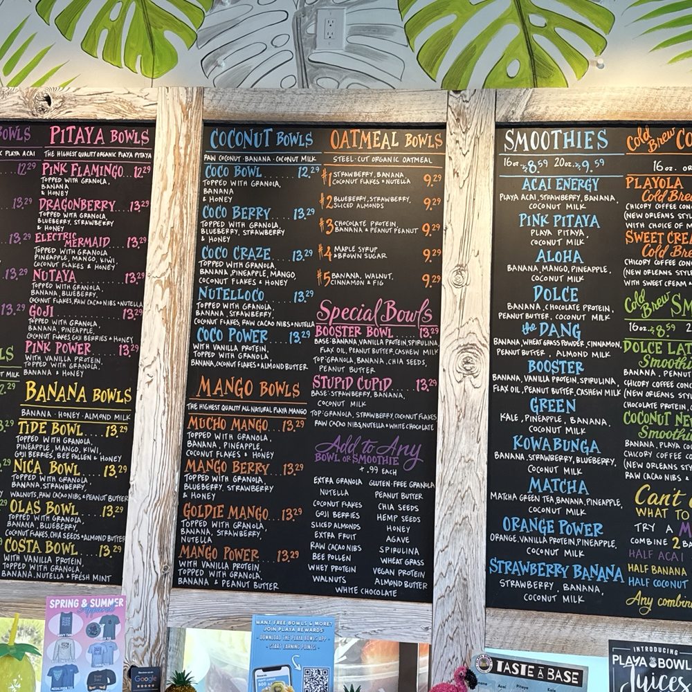 Playa Bowls - Menu - Acai Bowls Near Me - West Jordan, Utah Playa Bowls - Menu - Acai Bowls Near Me - West Jordan, Utah
