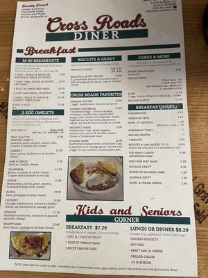 Menu photo 1 Cross Roads Diner Stanton, MI