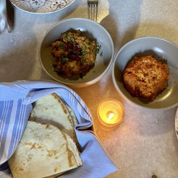 Nikos - Eggplant Baladi and Turkish Carrot spreads - Greek Near Me - Durham, North Carolina