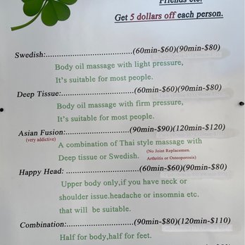 Yotsuba Massage - Price menu. Same as a year ago. - Massage Therapy Near Me - Rocklin, California Yotsuba Massage - Price menu. Same as a year ago. - Massage Therapy Near Me - Rocklin, California