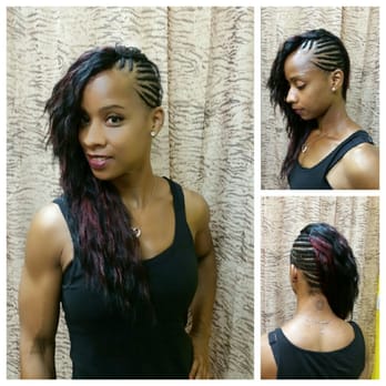 Weave installation with side braid. , Yelp