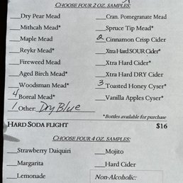 Tasting menu