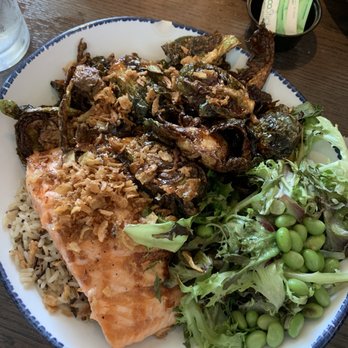 Red Lobster - Soy-Ginger Salmon with Brussels sprouts - Seafood Near Me - Shawnee, Oklahoma Red Lobster - Soy-Ginger Salmon with Brussels sprouts - Seafood Near Me - Shawnee, Oklahoma