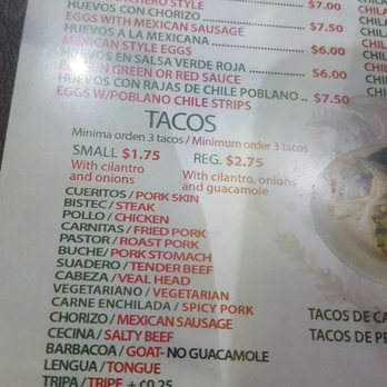 Tacos El Bronco - The taco list, which I'd put the lengua and chorizo at the top of. - Mexican Near Me - Brooklyn, New York Tacos El Bronco - The taco list, which I'd put the lengua and chorizo at the top of. - Mexican Near Me - Brooklyn, New York