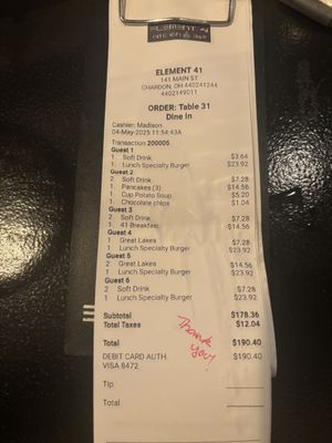 Menu photo 1 Element 41 Chardon, OH
