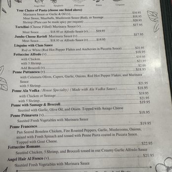 Bambino's Bistro - Menu - Italian Near Me - Elkins, West Virginia