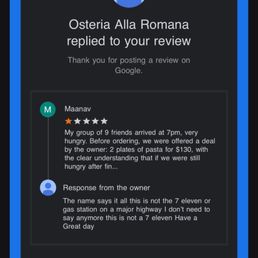 The owner adding a racist reply to my friends review. The owner adding a racist reply to my friends review.