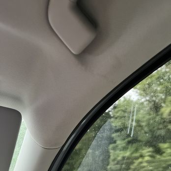 Arrow Auto Glass - Headliner staining from leak due from improper windshield install - Auto Glass Services Near Me - Jacksonville, Florida