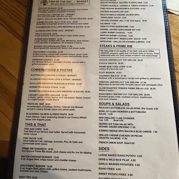Pelican's Steak & Seafood - Menu - Seafood Near Me - El Paso, Texas