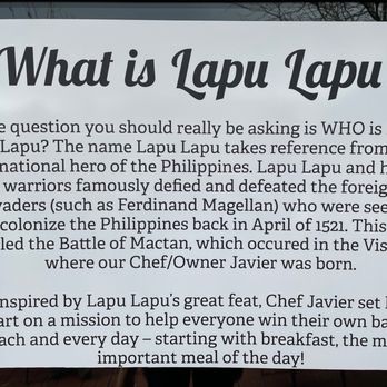 Lapu Lapu - Background info - Filipino Near Me - Gaithersburg, Maryland