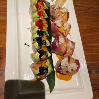 The 1126 Restaurant - Galaxy Roll on left and Blue Crab Special Roll on right - Sushi Bars Near Me - Columbus, Ohio