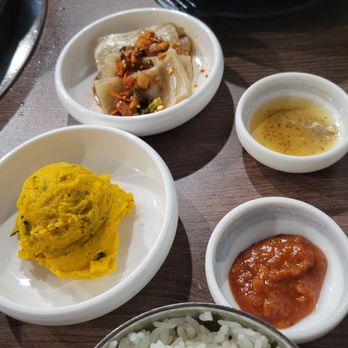 Piggy's Island - Loved the squash mash and pyun-yook (type of aspic dish with boiled skin....doesn't sound appetizing but delish) - Korean Near Me - Thornhill, Ontario