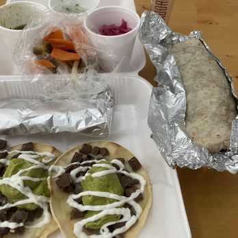 Adobo Taco Grill - 2 Lengua Vampiro, 1 buche taco, & a burrito w/ 2 meats - Tacos Near Me - Lakewood, California