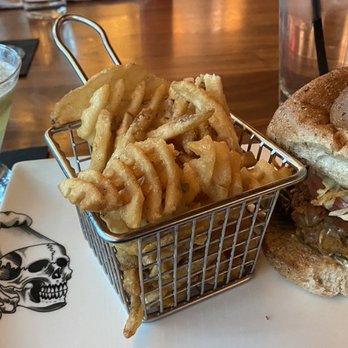 Guy Fieri's Foxwoods Kitchen & Bar - Veggie burger and fries - American Near Me - Mashantucket, Connecticut Guy Fieri's Foxwoods Kitchen & Bar - Veggie burger and fries - American Near Me - Mashantucket, Connecticut