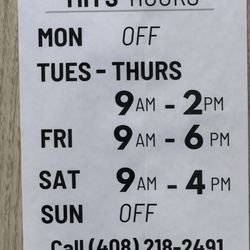 Cedar Tree Barber Shop - Tim's hours as of September 13, 2024