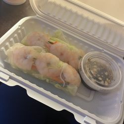 Asian Village Wok and Grill - Spring rolls (I let them sit for a while which is why I think they split open)