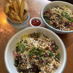 Veggie salad and Greek fries.