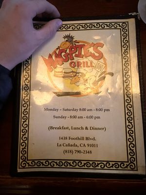 Menu photo 2 Magpie's Grill La Canada Flintridge, CA Menu photo 2 Magpie's Grill La Canada Flintridge, CA