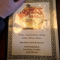 Magpie's Grill - Menu