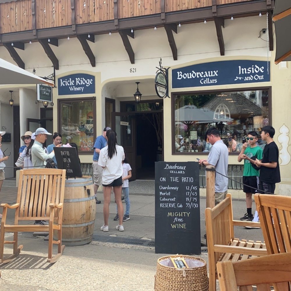 Outdoor seating at Boudreaux cellars. Great weather in summer and amazing wines. A must stop in Leavenworth!!! Outdoor seating at Boudreaux cellars. Great weather in summer and amazing wines. A must stop in Leavenworth!!!
