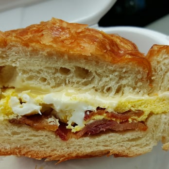 Savy Donuts & Smoothies - Inside a Egg, Bacon, and Cheese Crossitant - Delis Near Me - Tustin, California Savy Donuts & Smoothies - Inside a Egg, Bacon, and Cheese Crossitant - Delis Near Me - Tustin, California