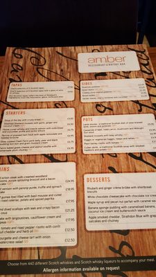 Menu photo 6 Amber Restaurant Edinburgh, EDH