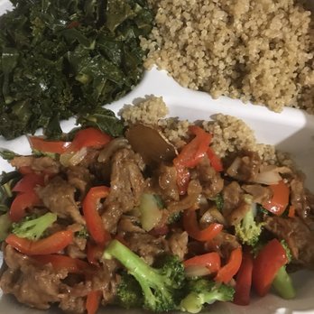 Jolo's - Ginger vegan chicken with quinoa and kale - Vegan Near Me - New Rochelle, New York Jolo's - Ginger vegan chicken with quinoa and kale - Vegan Near Me - New Rochelle, New York