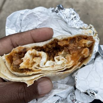 The Chori-Man - The inside of what's left of my breakfast burrito - Mexican Near Me - San Pedro, California The Chori-Man - The inside of what's left of my breakfast burrito - Mexican Near Me - San Pedro, California